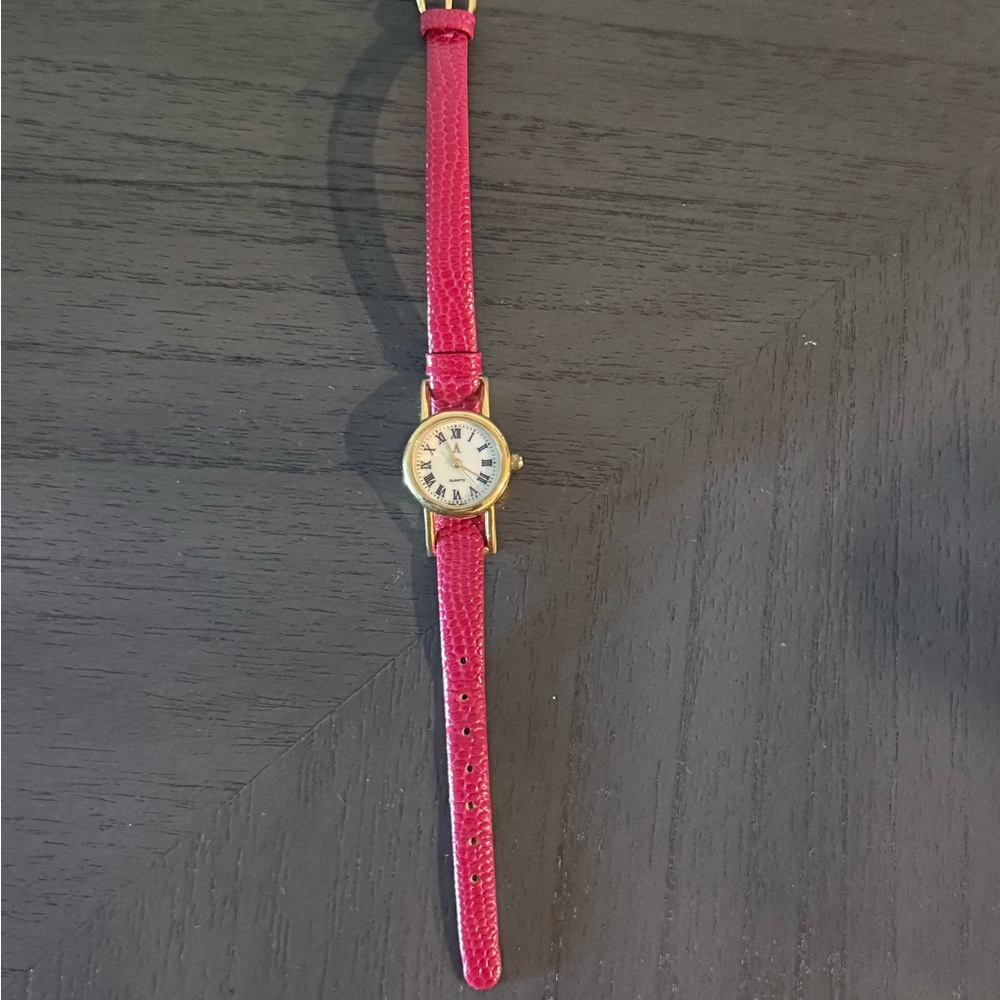 Vintage Red Leather Avon Women's Watch